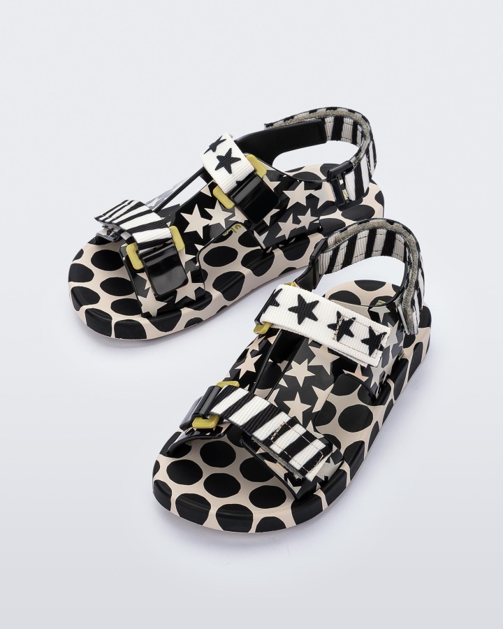 Sandalia Mini Melissa Ping Pong Fabula-niños Beige-negro